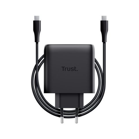 Cargador Usb Gan Trust Maxo 65w 2xusb-c Incluye Cable Usb-c 2m Color Negro