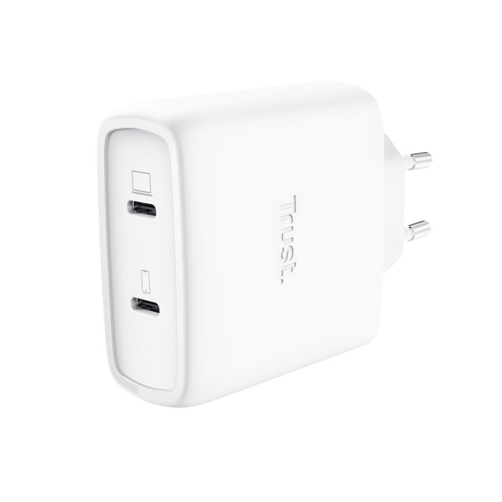 Cargador Usb Gan Trust Maxo 65w 2xusb-c Incluye Cable Usb-c 2m Color Blanco
