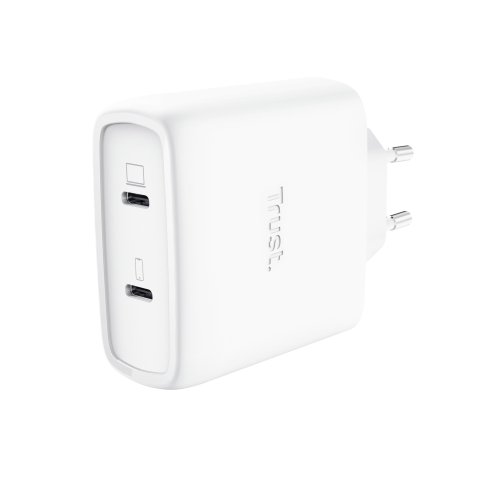 Cargador Usb Gan Trust Maxo 65w 2xusb-c Incluye Cable Usb-c 2m Color Blanco