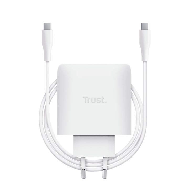 Cargador Usb Gan Trust Maxo 65w 2xusb-c Incluye Cable Usb-c 2m Color Blanco