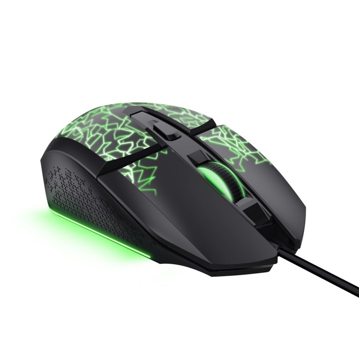 Mouse Trust Gxt 113 Felox Usb 2.0 6400 Dpi Ajustable 6 Botones Iluminacion Led Color Negro