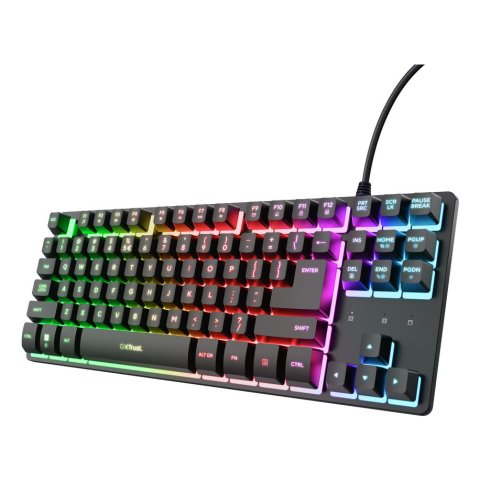 Teclado Trust Gxt 833 Thado Compacto Usb 2.0 Cable 1.5m Iluminacion Rgb Color Negro 