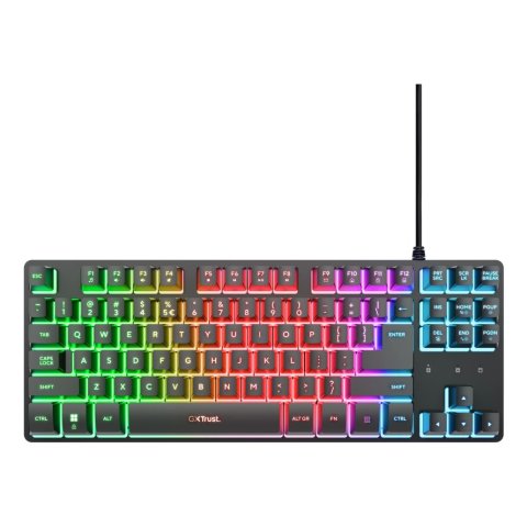 Teclado Trust Gxt 833 Thado Compacto Usb 2.0 Cable 1.5m Iluminacion Rgb Color Negro 