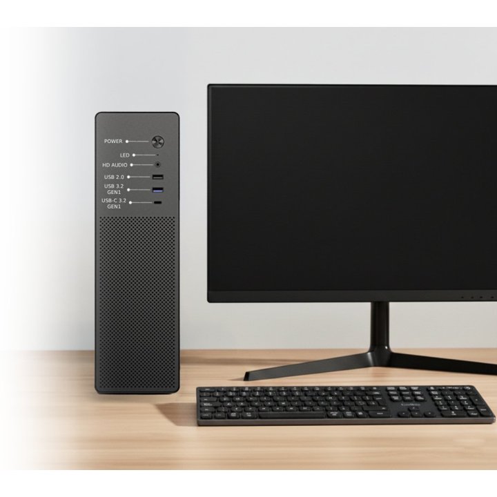 Caja Microatx Slim Coolbox Pct100-0 Usb-c 3.2 Gen1 Full Metal Sin Fuente+ 1vent 90mm
