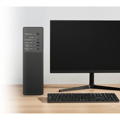 Caja Microatx Slim Coolbox Pct100-0 Usb-c 3.2 Gen1 Full Metal Sin Fuente+ 1vent 90mm
