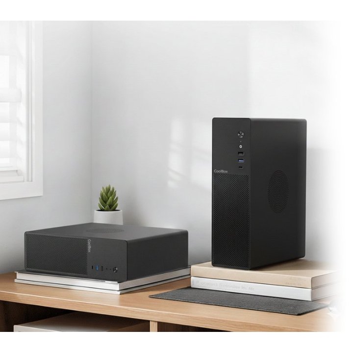 Caja Microatx Slim Coolbox Pct100-0 Usb-c 3.2 Gen1 Full Metal Sin Fuente+ 1vent 90mm
