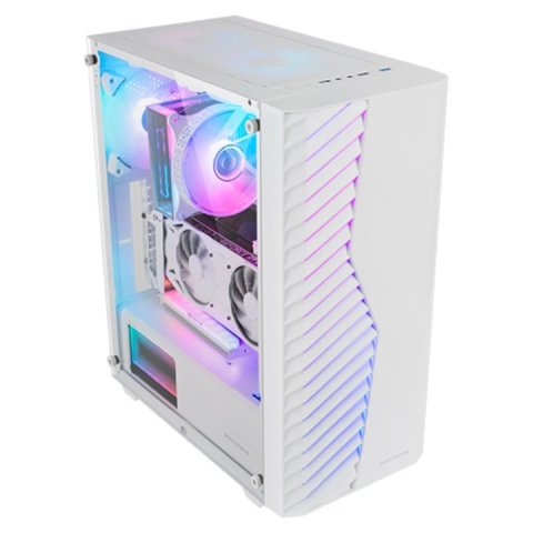 Caja Atx Mars Gaming Mcvolt Ventana Cristal Templado Argb Gpu 327-267mm 2x3.5 2x2.5blanco