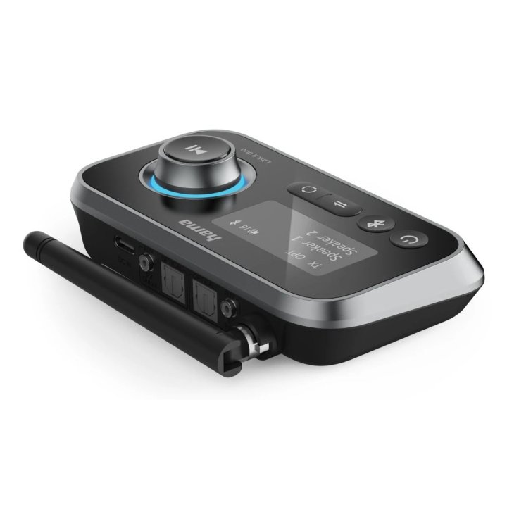 Adaptador Bluetooth Hama Link.it Duo Transmisor Receptor  Jack 3.5mm Usb-c 1m Lcd Controles 
