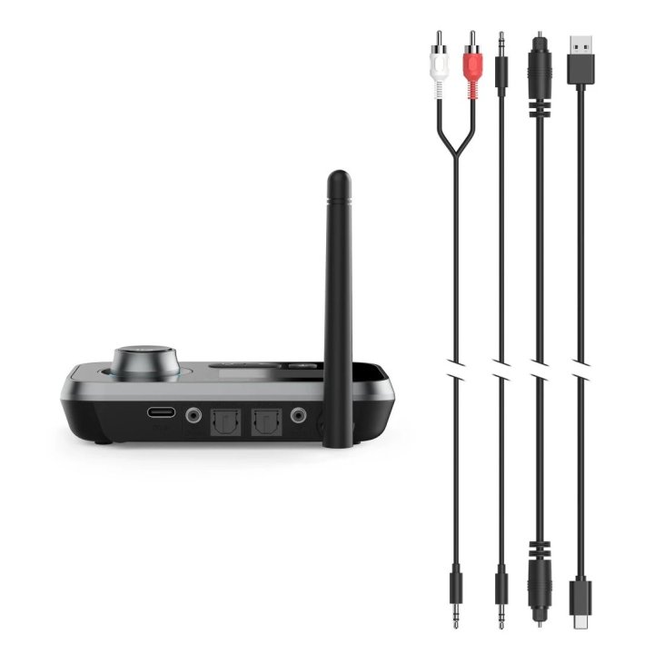 Adaptador Bluetooth Hama Link.it Duo Transmisor Receptor  Jack 3.5mm Usb-c 1m Lcd Controles 