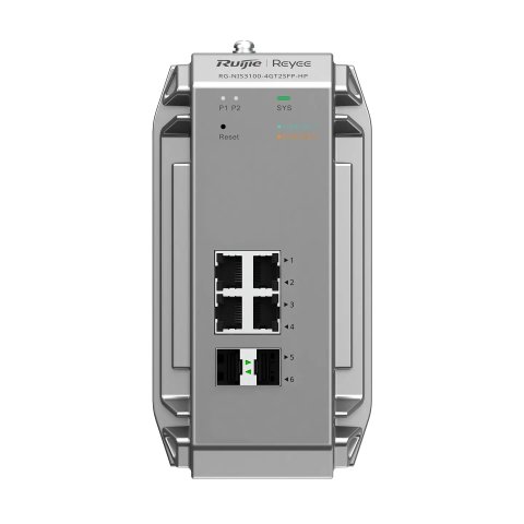 Switch Gestionable L2 Industrial Ruijie Rg-nis3100-4gt2sfp-hp 4xpoe+ 120w Gb 2xsfp Ge Carril Din