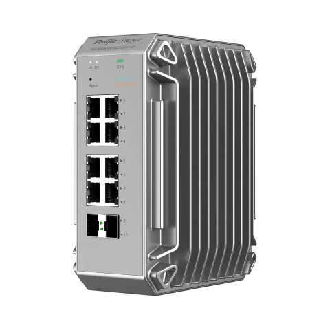 Switch Gestionable L2 Industrial Ruijie Rg-nis3100-8gt2sfp-hp 8xpoe+ 240w Gb 2xsfp Ge Carril Din