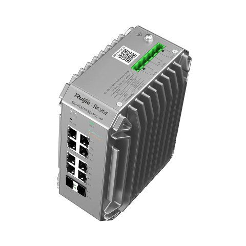 Switch Gestionable L2 Industrial Ruijie Rg-nis3100-8gt2sfp-hp 8xpoe+ 240w Gb 2xsfp Ge Carril Din