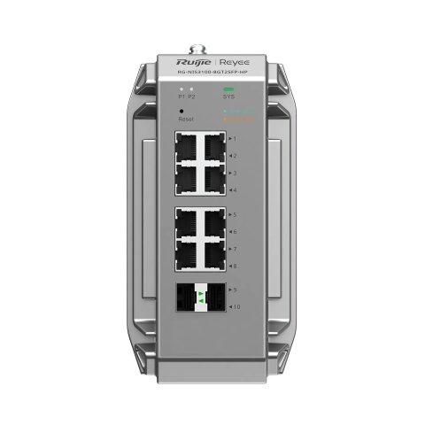 Switch Gestionable L2 Industrial Ruijie Rg-nis3100-8gt2sfp-hp 8xpoe+ 240w Gb 2xsfp Ge Carril Din