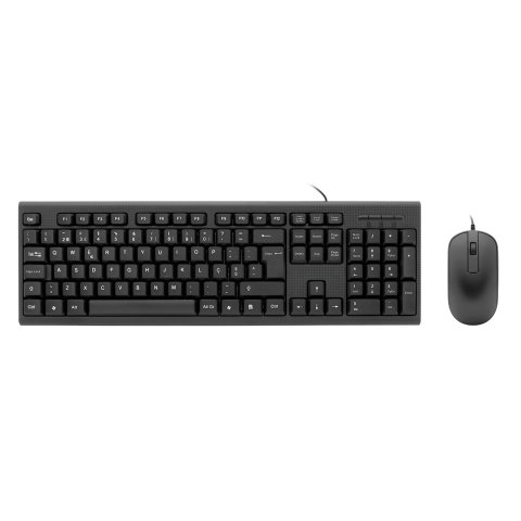 Teclado Y Mouse Coolbox Color Negro Resistente A Salpicaduras 1000dpi Portugues