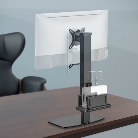 Soporte De Mesa Con Base Aisens Dt32tsr-165 Para Monitor Y Mini Pc 17-32" Giratorio Inclinable Vesa Max.100x100