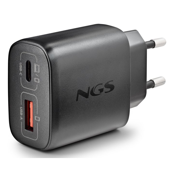 Cargador Usb Gan Ngs Era 45w 1xusb-c Pd 1xusb-a Color Negro