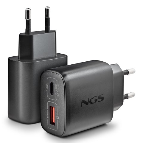 Cargador Usb Gan Ngs Era 45w 1xusb-c Pd 1xusb-a Color Negro