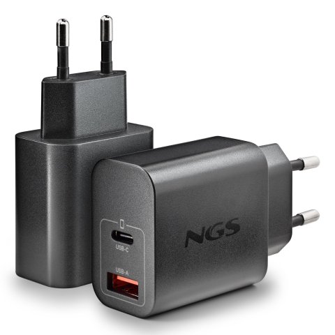 Cargador Usb Gan Ngs Era 30w 1xusb-c Pd 1xusb-a Color Negro