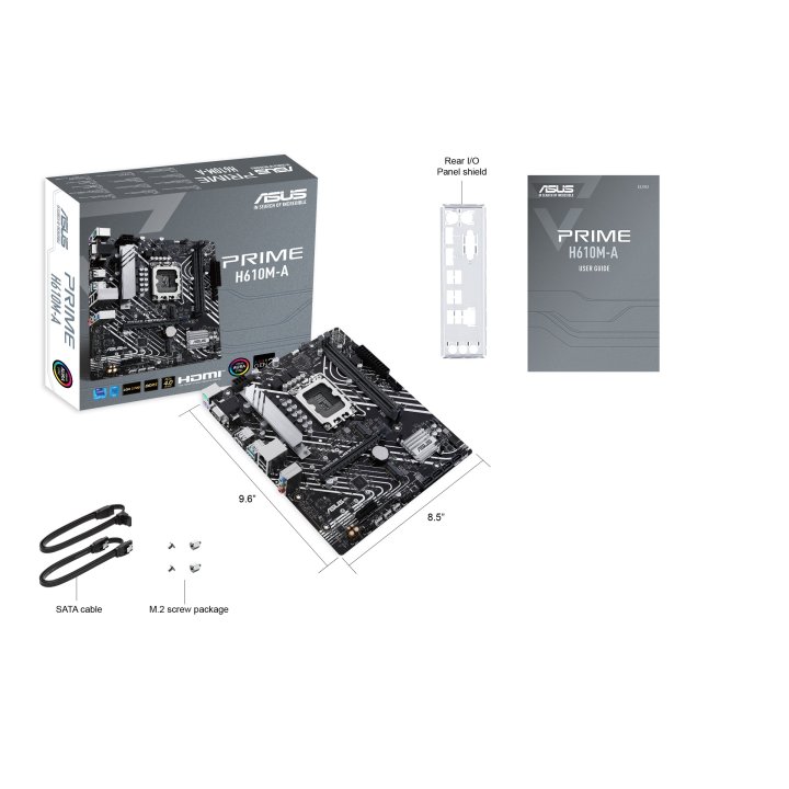 Pb Asus Prime H610m-a-csm Skt 1700 Intel Gen 12ª 13ª 14ª 2xddr5 Displayport Hdmi Vga 2xm.2