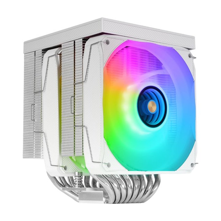 Ventilador Con Disipador De Cpu Mars Gaming Mcpulcdprow Tdp 380w Doble Torre Lcd Argb Blanco