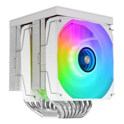Ventilador Con Disipador De Cpu Mars Gaming Mcpulcdprow Tdp 380w Doble Torre Lcd Argb Blanco
