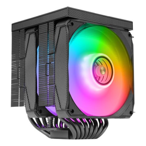 Ventilador Con Disipador De Cpu Mars Gaming Mcpulcdpro Tdp 380w Doble Torre Lcd Argb Negro