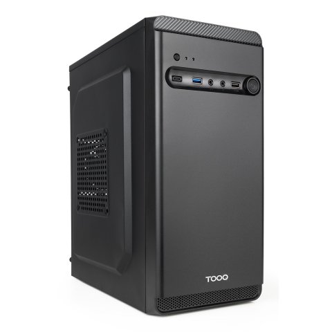 Caja Microatx Tooq Tqc-4702-sp Dodeka Gpu Max 250mm 3x2.5 2x3.5 Usb-c F.a Atx 500w Color Negro
