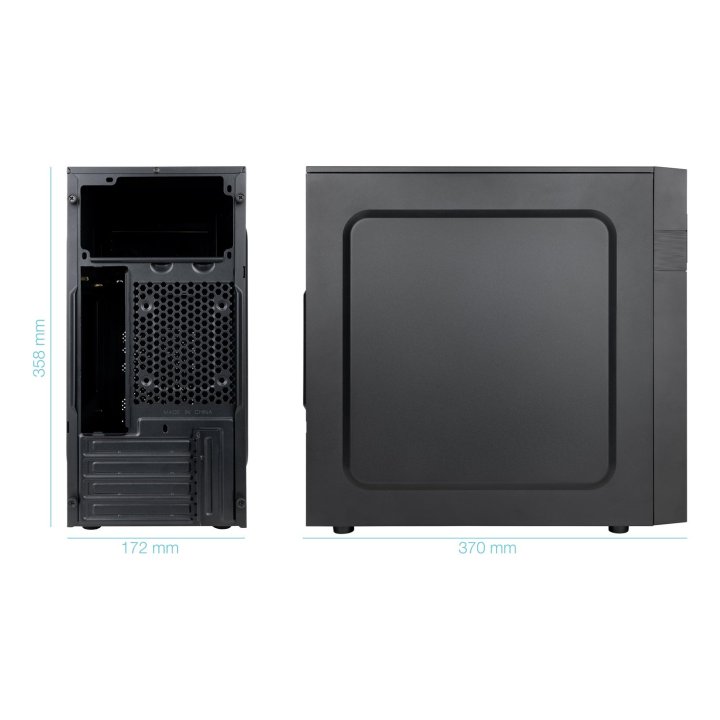 Caja Microatx Tooq Tqc-4701-sp Isobox Gpu Max 250mm 3x2.5 2x3.5 Usb-c F.a Atx 500w Color Negro