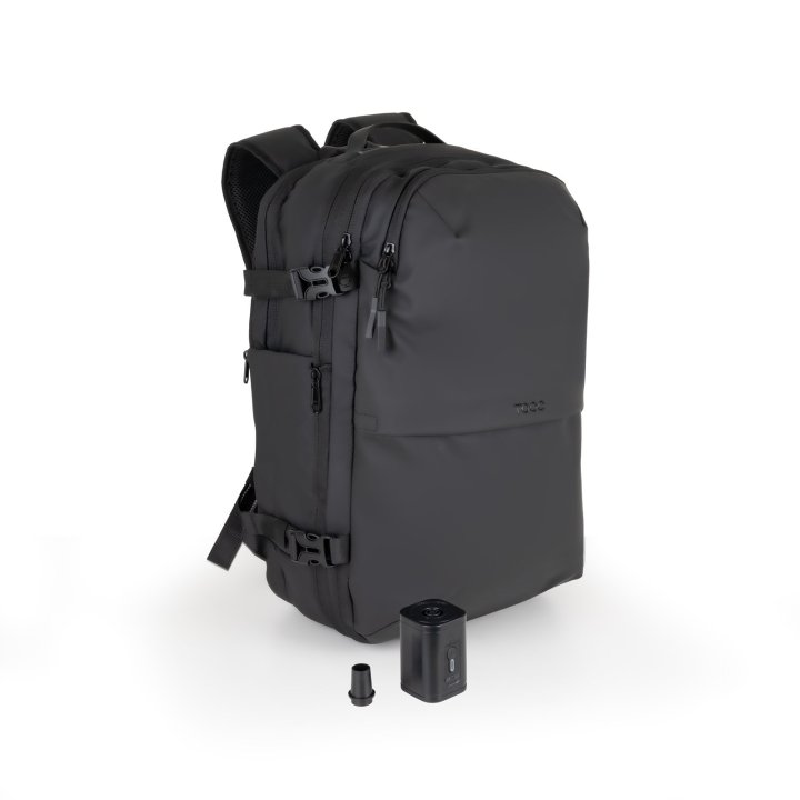 Mochila Viaje Tooq Tqbp-v101-bk Portatil 17" Compresion Vacio Bomba Aire 30-55l Negra
