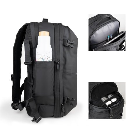 Mochila Viaje Tooq Tqbp-v101-bk Portatil 17" Compresion Vacio Bomba Aire 30-55l Negra