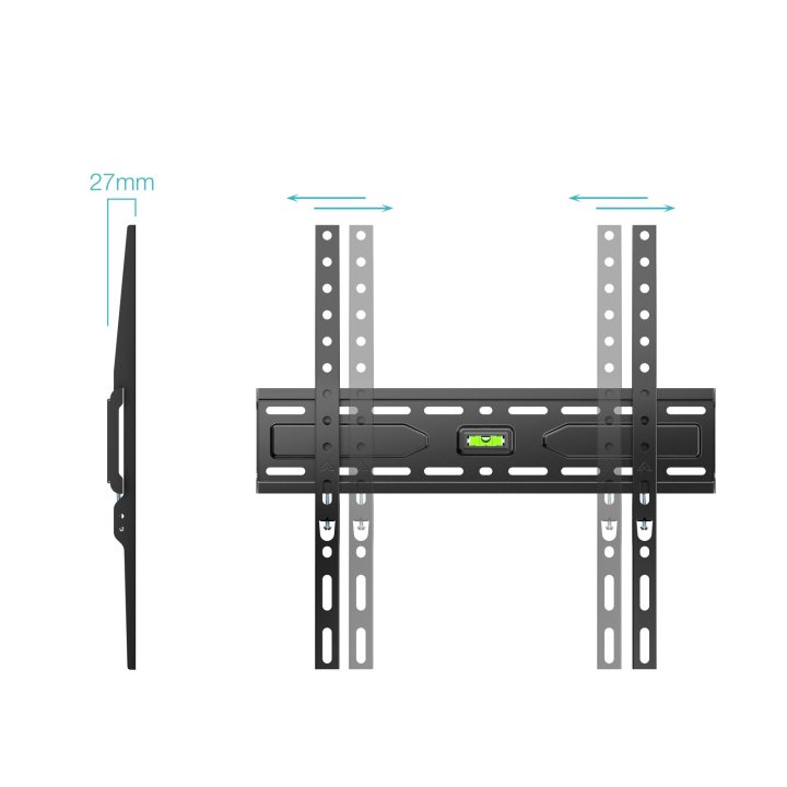 Soporte De Pared Fijo Tooq Lp1030f-b Pantalla 32-75" Max. 45kg Vesa Max. 400x400 Nivel Negro