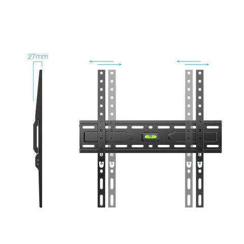 Soporte De Pared Fijo Tooq Lp1030f-b Pantalla 32-75" Max. 45kg Vesa Max. 400x400 Nivel Negro