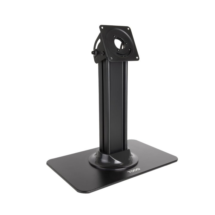 Soporte Para Tablet Tooq Tqatc2601-b Color Negro Mesa Marco Antirrobo Inclinable Vesa 75x75