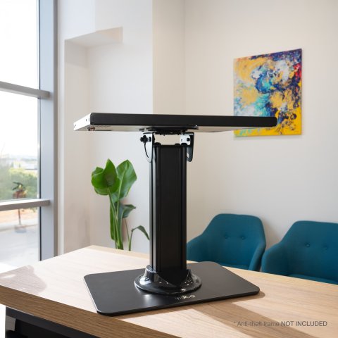Soporte Para Tablet Tooq Tqatc2601-b Color Negro Mesa Marco Antirrobo Inclinable Vesa 75x75
