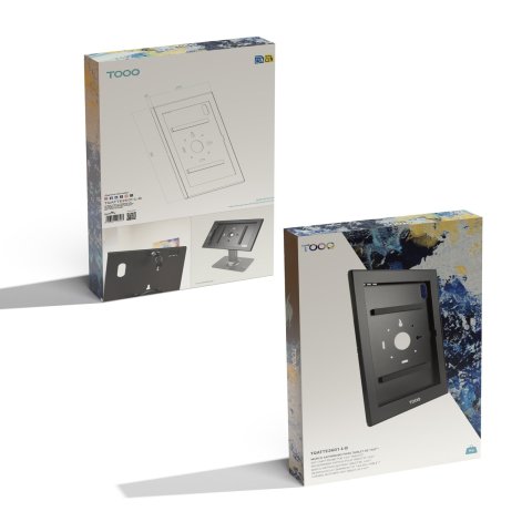 Marco Antirrobo Tablet Tooq Tqatte2601-l-b Color Negro 14,6" Vesa 75x75 Cerradura