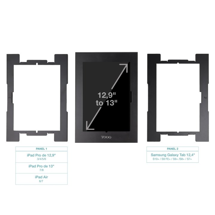 Marco Antirrobo Tablet Tooq Tqatte2601-m-b Color Negro 12,4-13" Vesa 75x75 Cerradura