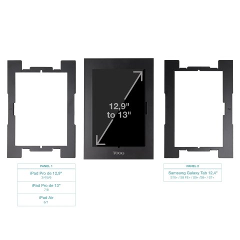 Marco Antirrobo Tablet Tooq Tqatte2601-m-b Color Negro 12,4-13" Vesa 75x75 Cerradura