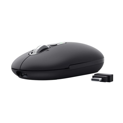 Mouse Trust Wireless Seron Hypscroll Slim 400-2400dpi 6 Botones Recargable Fsc Grs Negro