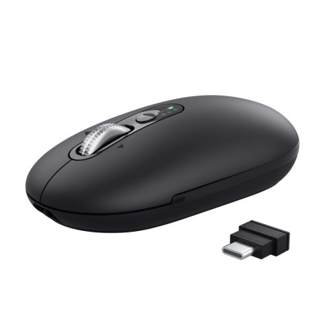 Mouse Trust Wireless Seron Hypscroll Slim 400-2400dpi 6 Botones Recargable Fsc Grs Negro