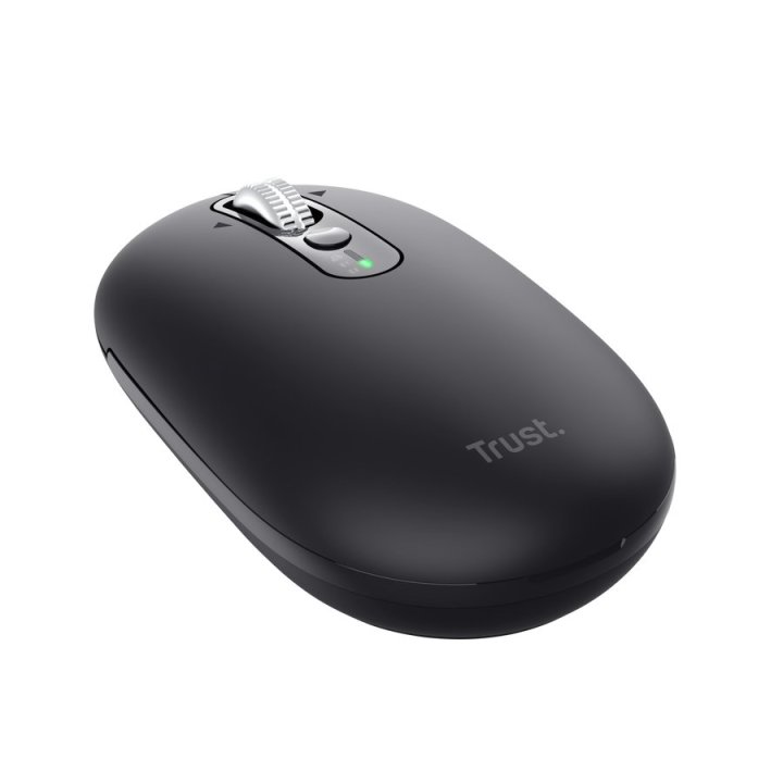 Mouse Trust Wireless Seron Hypscroll Slim 400-2400dpi 6 Botones Recargable Fsc Grs Negro