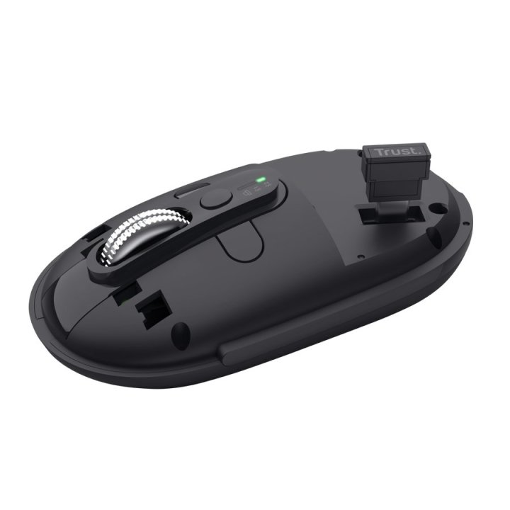 Mouse Trust Wireless Seron Hypscroll Slim 400-2400dpi 6 Botones Recargable Fsc Grs Negro