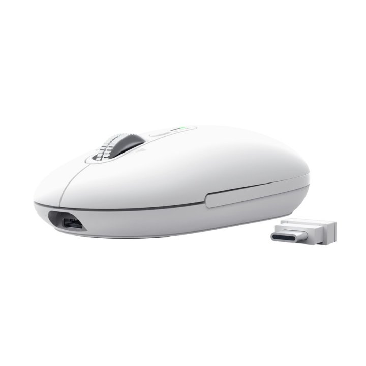 Mouse Trust Wireless Seron Hypscroll Slim 400-2400dpi 6 Botones Recargable Fsc Grs Blanco