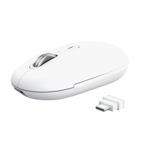 Mouse Trust Wireless Seron Hypscroll Slim 400-2400dpi 6 Botones Recargable Fsc Grs Blanco