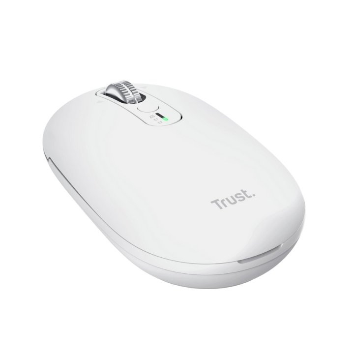 Mouse Trust Wireless Seron Hypscroll Slim 400-2400dpi 6 Botones Recargable Fsc Grs Blanco