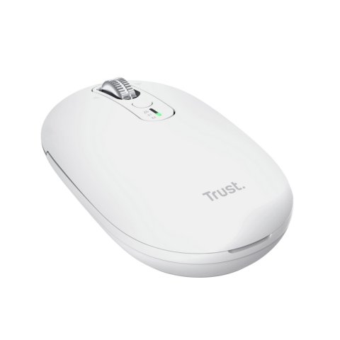 Mouse Trust Wireless Seron Hypscroll Slim 400-2400dpi 6 Botones Recargable Fsc Grs Blanco