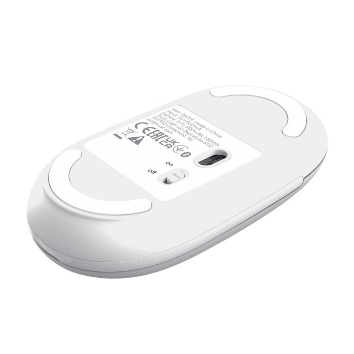 Mouse Trust Wireless Seron Hypscroll Slim 400-2400dpi 6 Botones Recargable Fsc Grs Blanco