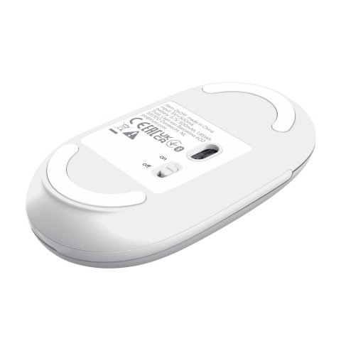 Mouse Trust Wireless Seron Hypscroll Slim 400-2400dpi 6 Botones Recargable Fsc Grs Blanco