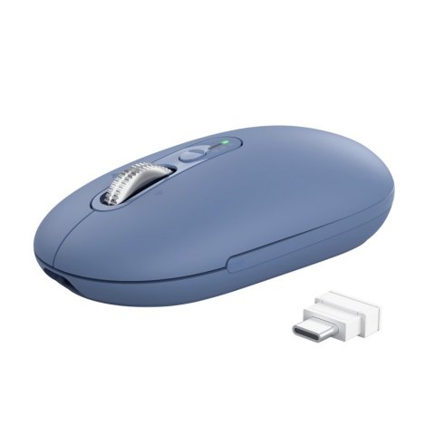 Mouse Trust Wireless Seron Hypscroll Slim 400-2400dpi 6 Botones Recargable Fsc Grs Azul