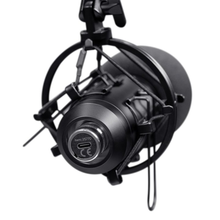 Microfono Trust Usb Gxt 270 Emita Ii Cardioide Brazo Ajustable Antivibracion Mute Negro