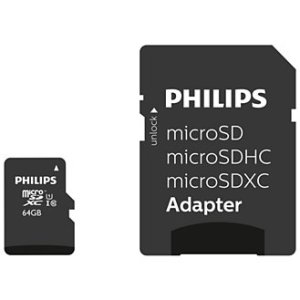 Memoria Sd Micro-sdxc 64gb Philips Clase 10 + Adaptador 95mb  Fm64mp45b